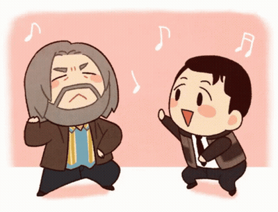 Bearded Man Next To Smaller Man GIF