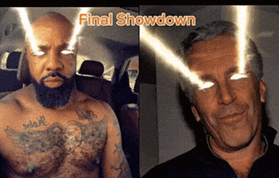 Bearded Man Next To Tattooed Man Final Showdown GIF