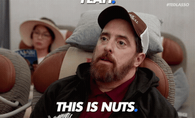 Bearded Man On Airplane Saying This Is Nuts GIF