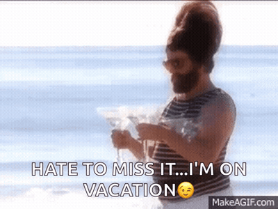 Bearded Man On Beach Saying Hate To Miss It I'm On Vacation GIF