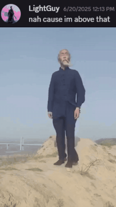 Bearded Man On Hill With Bridge And Lightguy Notification GIF