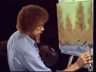Bearded Man Painting Trees GIF