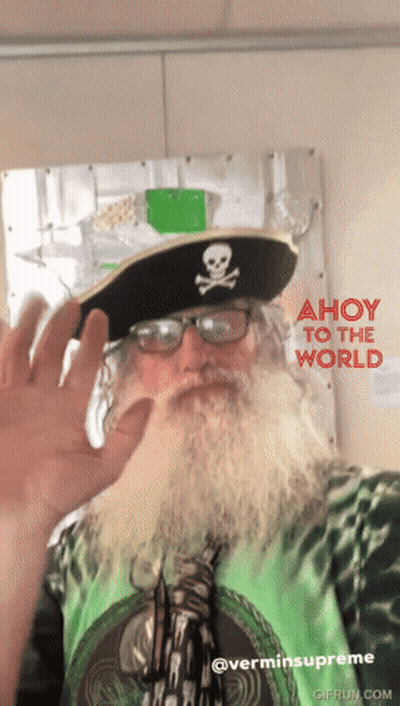 Bearded Man Pirate Hat Glasses Ahoy GIF