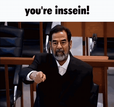 Bearded Man Pointing At Camera Saying You're Insein GIF