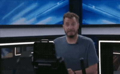 Bearded Man Riding Exercise Bike GIF