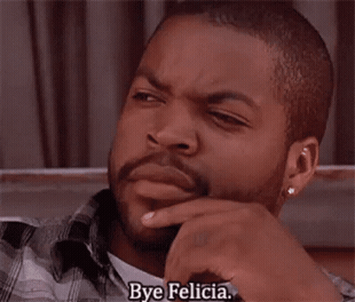 Bearded Man Saying Bye Felicia Hand On Chin GIF