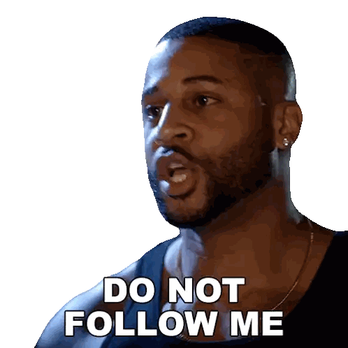 Bearded Man Saying Do Not Follow Me Sticker