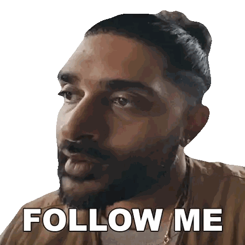 Bearded Man Saying Follow Me Sticker
