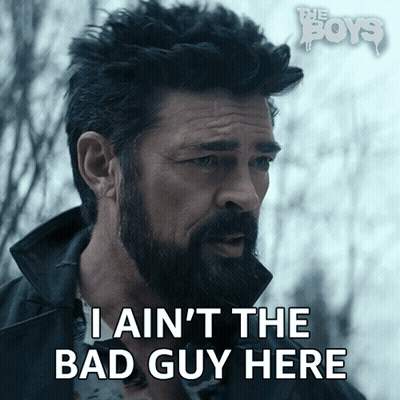 Bearded Man Saying I Ain't The Bad Guy Here GIF