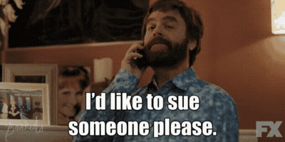 Bearded Man Saying I'd Like To Sue Someone Please GIF