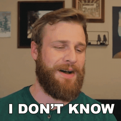 Bearded Man Saying I Don't Know With Eyes Closed GIF