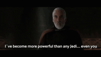 Bearded Man Saying I Have Become More Powerful Than Any Jedi GIF