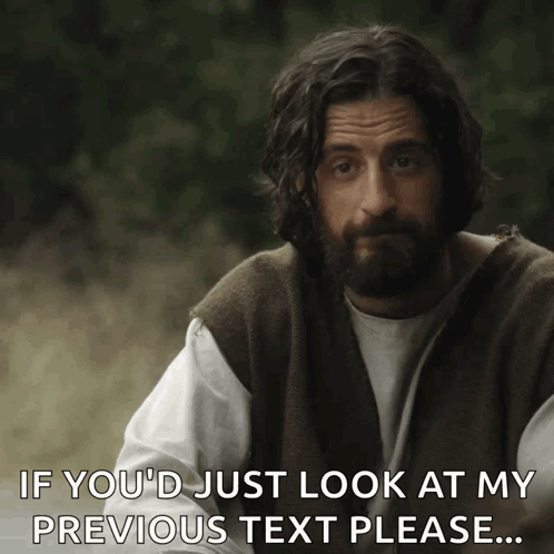 Bearded Man Saying If You'd Just Look At My Previous Text Please GIF