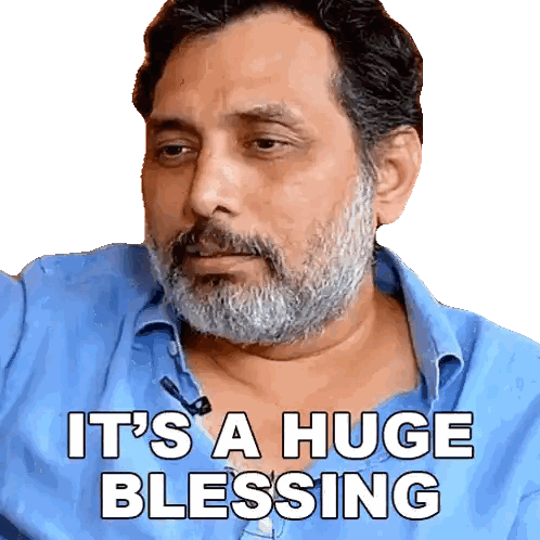 Bearded Man Saying It's A Huge Blessing Sticker