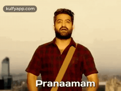 Bearded Man Saying Pranaam In City GIF