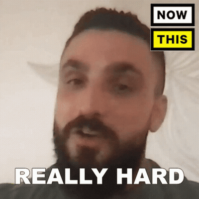 Bearded Man Saying Really Hard Now This Sign GIF