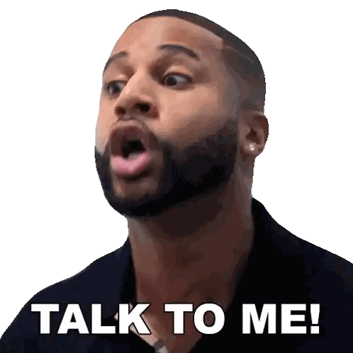 Bearded Man Saying Talk To Me Sticker