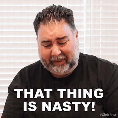 Bearded Man Saying That Thing Is Nasty In Black Shirt GIF