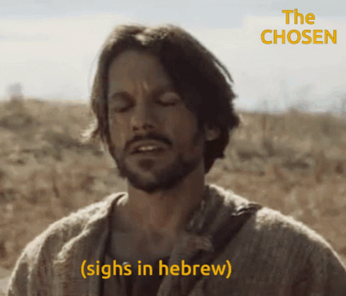 Bearded Man Saying The Chosen Sighs In Hebrew Eyes Closed GIF