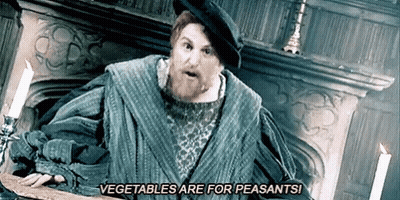 Bearded Man Saying Vegetables Are For Peasants GIF