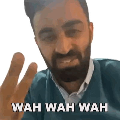 Bearded Man Saying Wah Wah Wah Sticker