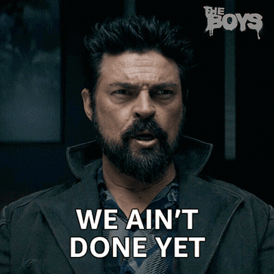 Bearded Man Saying We Ain't Done Yet