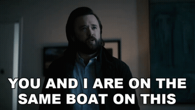 Bearded Man Saying You and I Are on the Same Boat