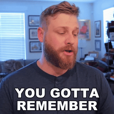 Bearded Man Saying You Gotta Remember In Living Room GIF