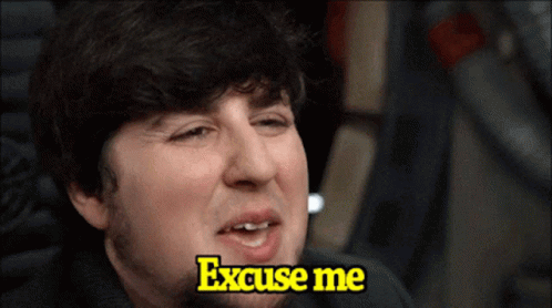 Bearded Man Says Excuse Me In Yellow GIF