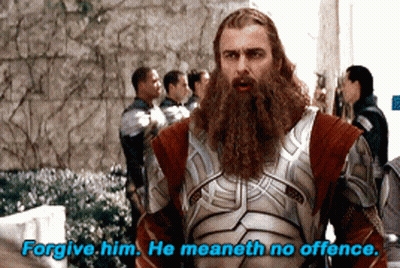 Bearded Man Says Forgive Him He Meant No Offence GIF