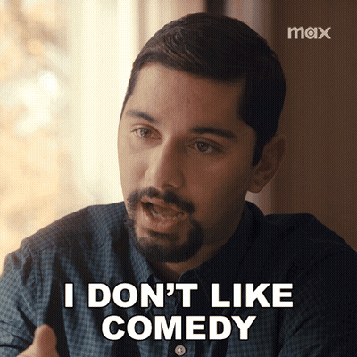 Bearded Man Says I Don't Like Comedy In Front Of Max Logo GIF