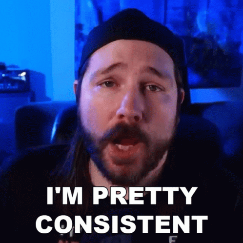 Bearded Man Says I'm Pretty Consistent Blue Background GIF