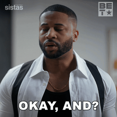 Bearded Man Says Okay Sistas Logo GIF