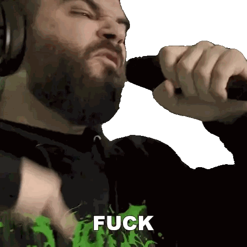 Bearded Man Singing Into Microphone Sticker