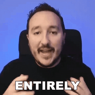 Bearded Man Sitting In Chair Says Entirely GIF