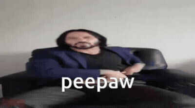 Bearded Man Sitting In Chair With Peepaw GIF