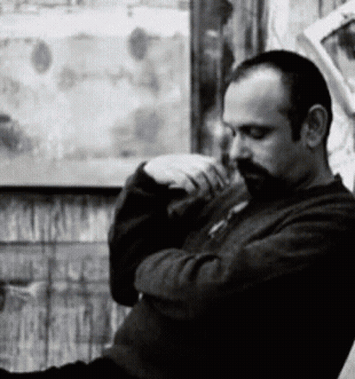 Bearded Man Sitting In Front Of Window GIF
