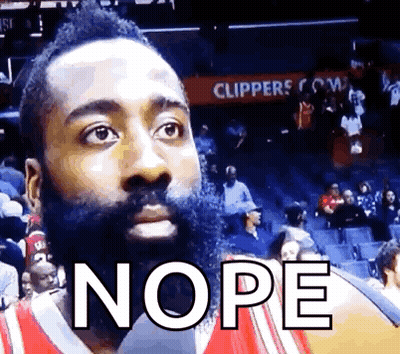 Bearded Man Sitting In Stands Saying Nope GIF