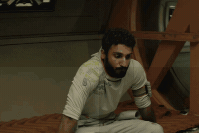 Bearded Man Sitting On Bed Yeah Okay Fuck This GIF