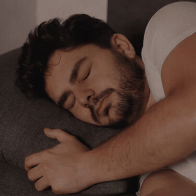 Bearded Man Sleeping On Pillow GIF