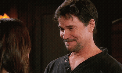 Bearded Man Smiling At Woman GIF