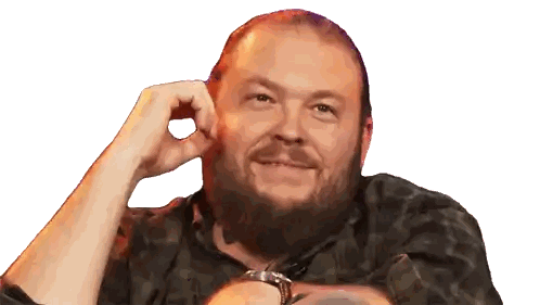 Bearded Man Smiling Hand On Face Sticker