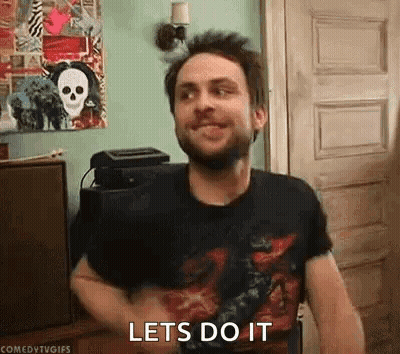 Bearded Man Smiling In Black Shirt GIF