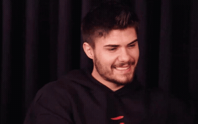 Bearded Man Smiling In Black Sweatshirt GIF