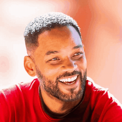 Bearded Man Smiling In Red Shirt GIF
