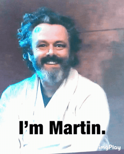 Bearded Man Smiling Saying I'm Martin GIF