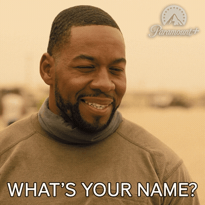Bearded Man Smiling Saying What's Your Name GIF