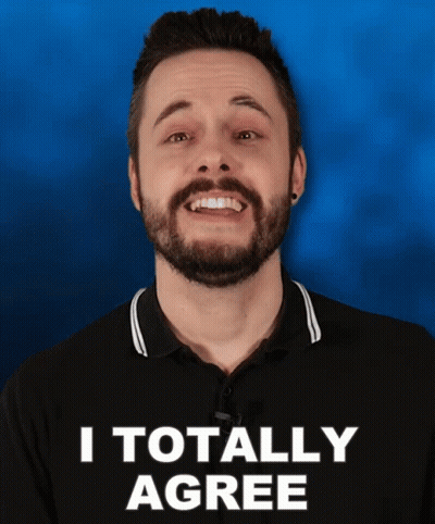 Bearded Man Smiling Says I Totally Agree GIF
