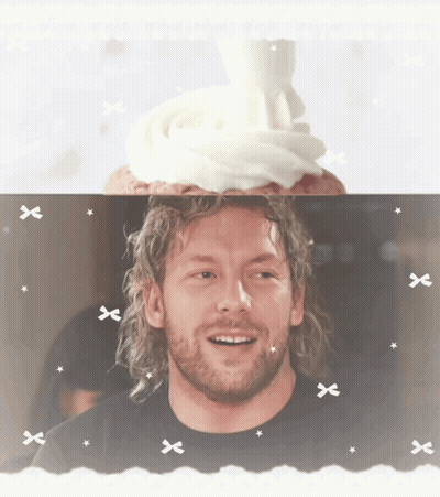 Bearded Man Smiling With Cupcake On Head GIF