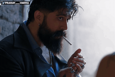 Bearded Man Smoking Cigarette Pranay Varma GIF